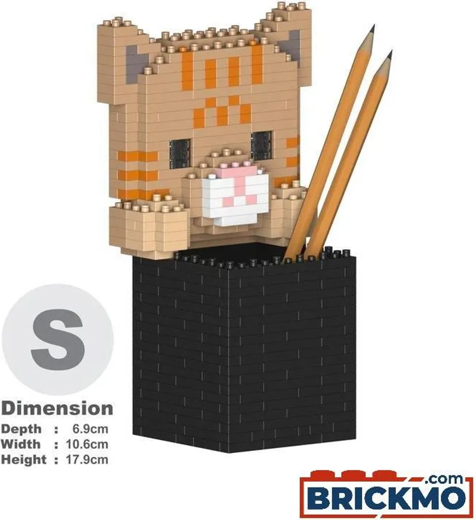 JEKCA Pot à Crayons Chat Tabby ST01CPC01 - Système de Vis Sans Colle