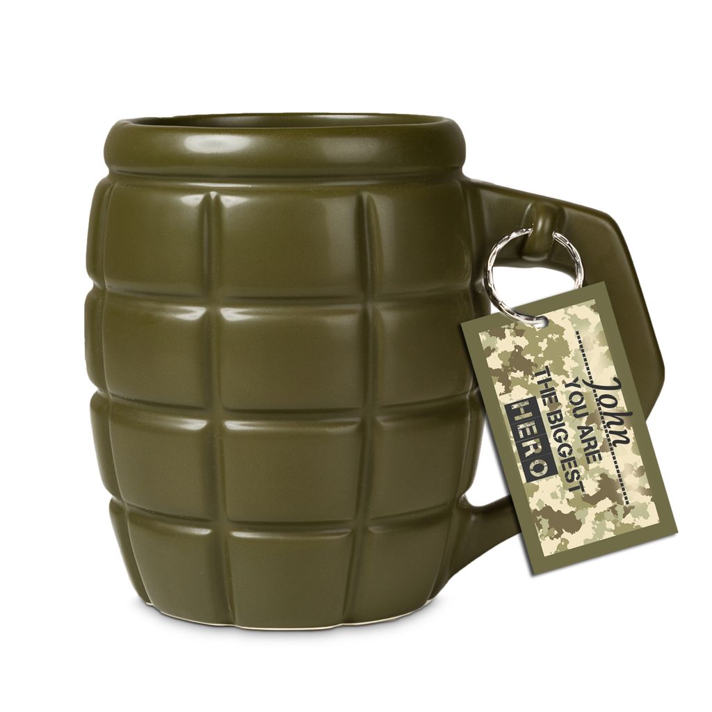 Große XXL Kaffee-/Teetasse 790 ml, Marineblau mit grüner Nadel