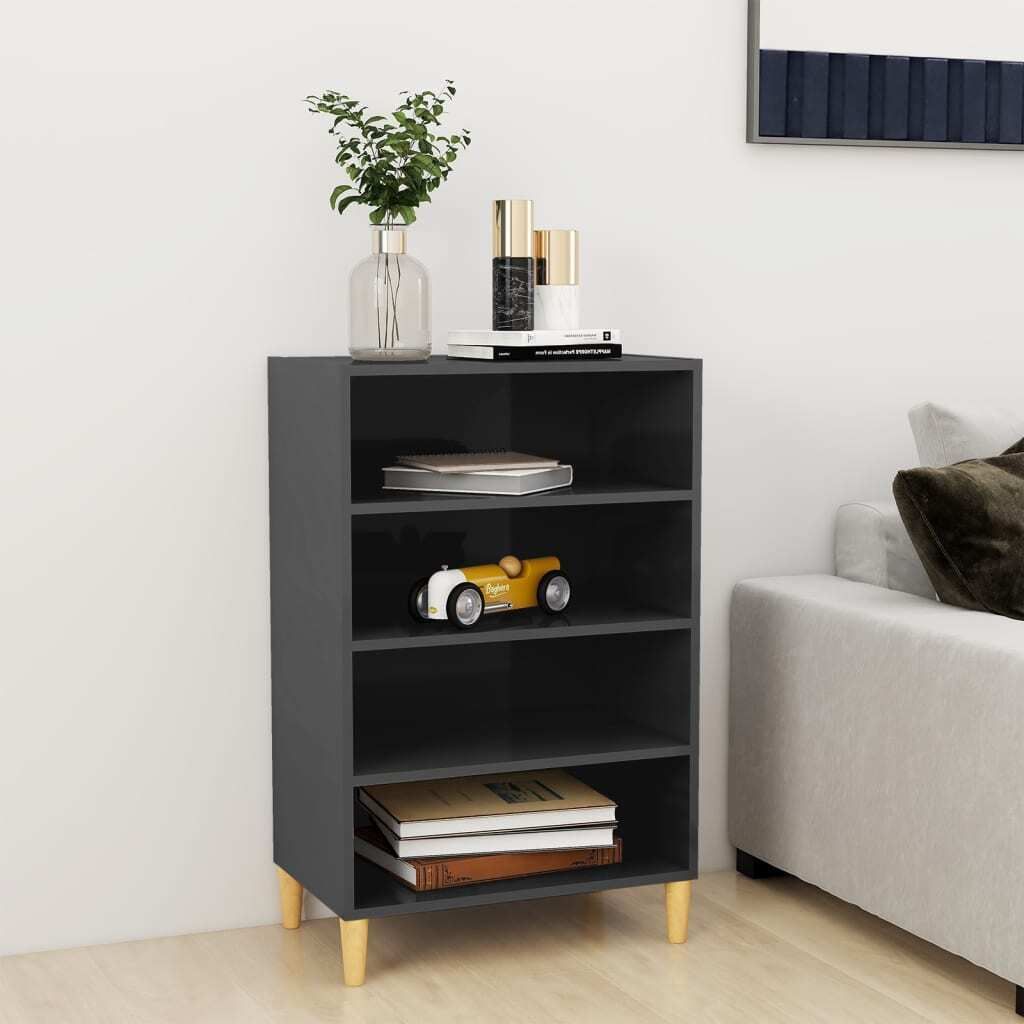 vidaXL Sideboard Hochglanz-Grau 57x35x90 cm Holzwerkstoff Produktbild 