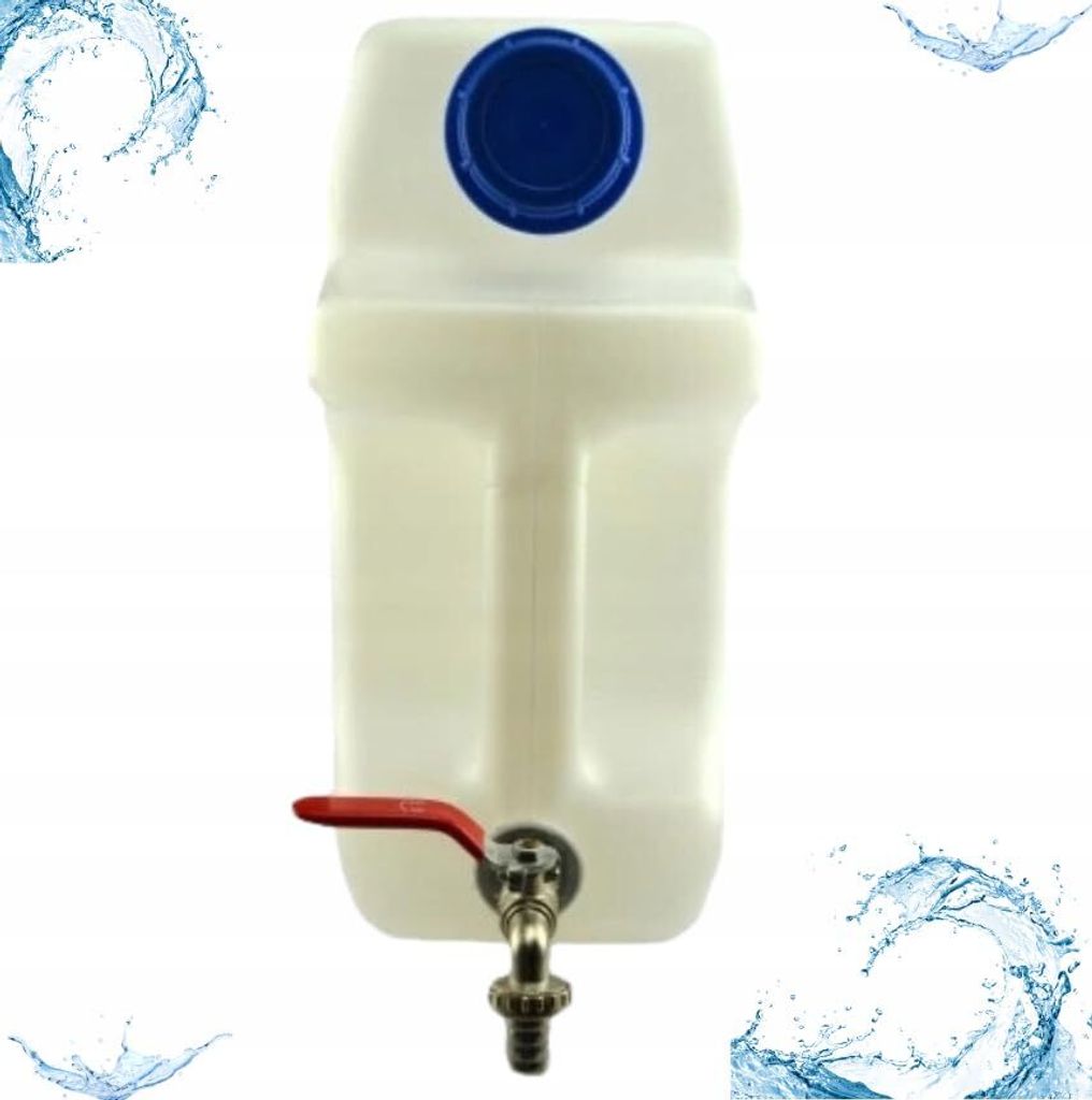 Anwicar Wasserkanister mit hahn - Wasser Kanister mit zapfhahn 20l - Camping Wassertank - Weiß