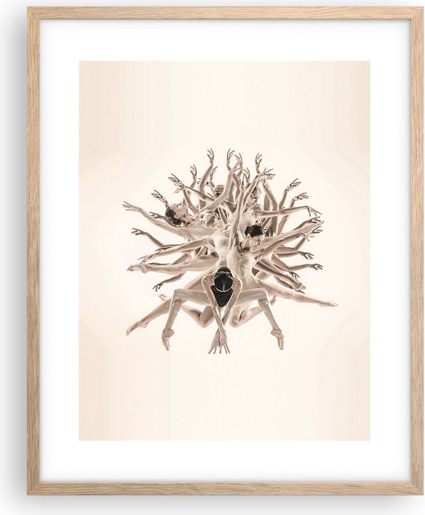 Gerahmtes Poster - Rahmen in heller Eiche - Modern Stück Ballett - 40x50 cm - Wand Bild - Wanddeko - Wandbilder - Kunstposter - Wandposter - Bilde...
