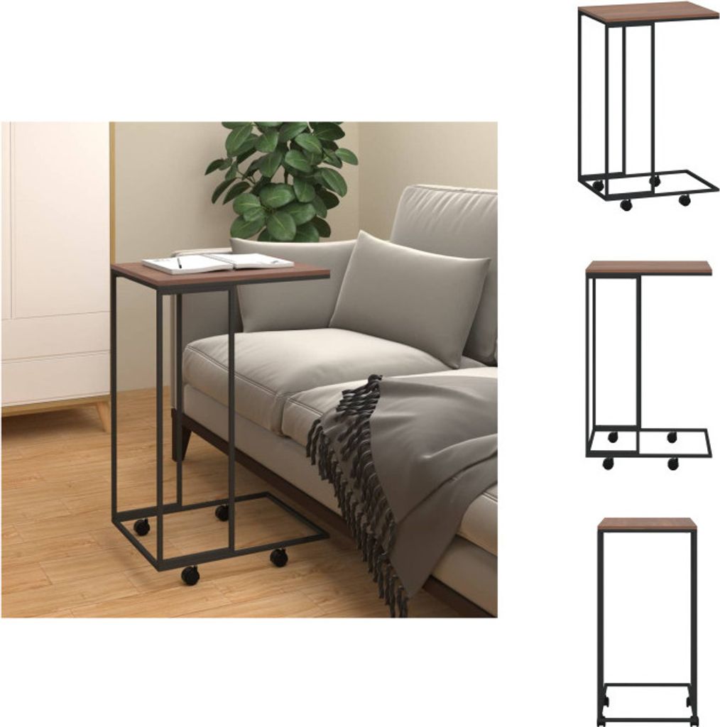 vidaXL Beistelltisch mit Rollen Schwarz 40x30x63,5 cm Holzwerkstoff - Couchtische