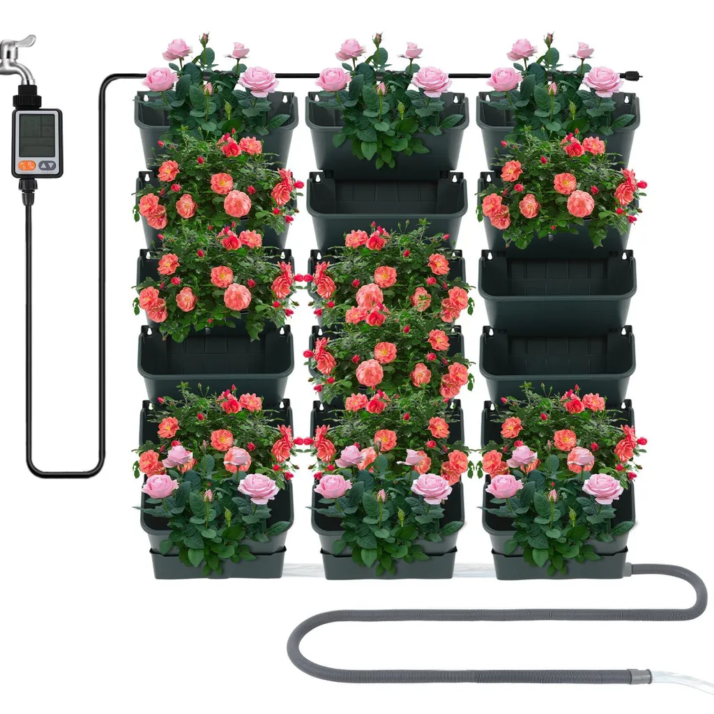 Plante murale verticale suspendue et jardinière pour balcon - Lot de 4