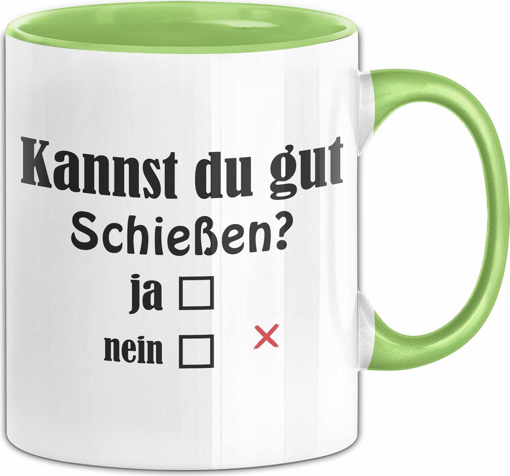 Schießsport Witz Sportschütze Tasse Bogenschießen Geschenk (Grün)