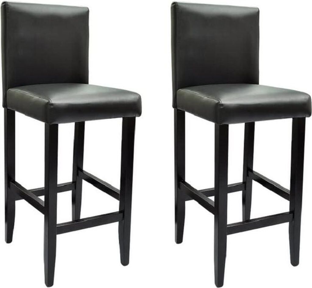 Barhocker 2 Stk. Schwarz Kunstleder