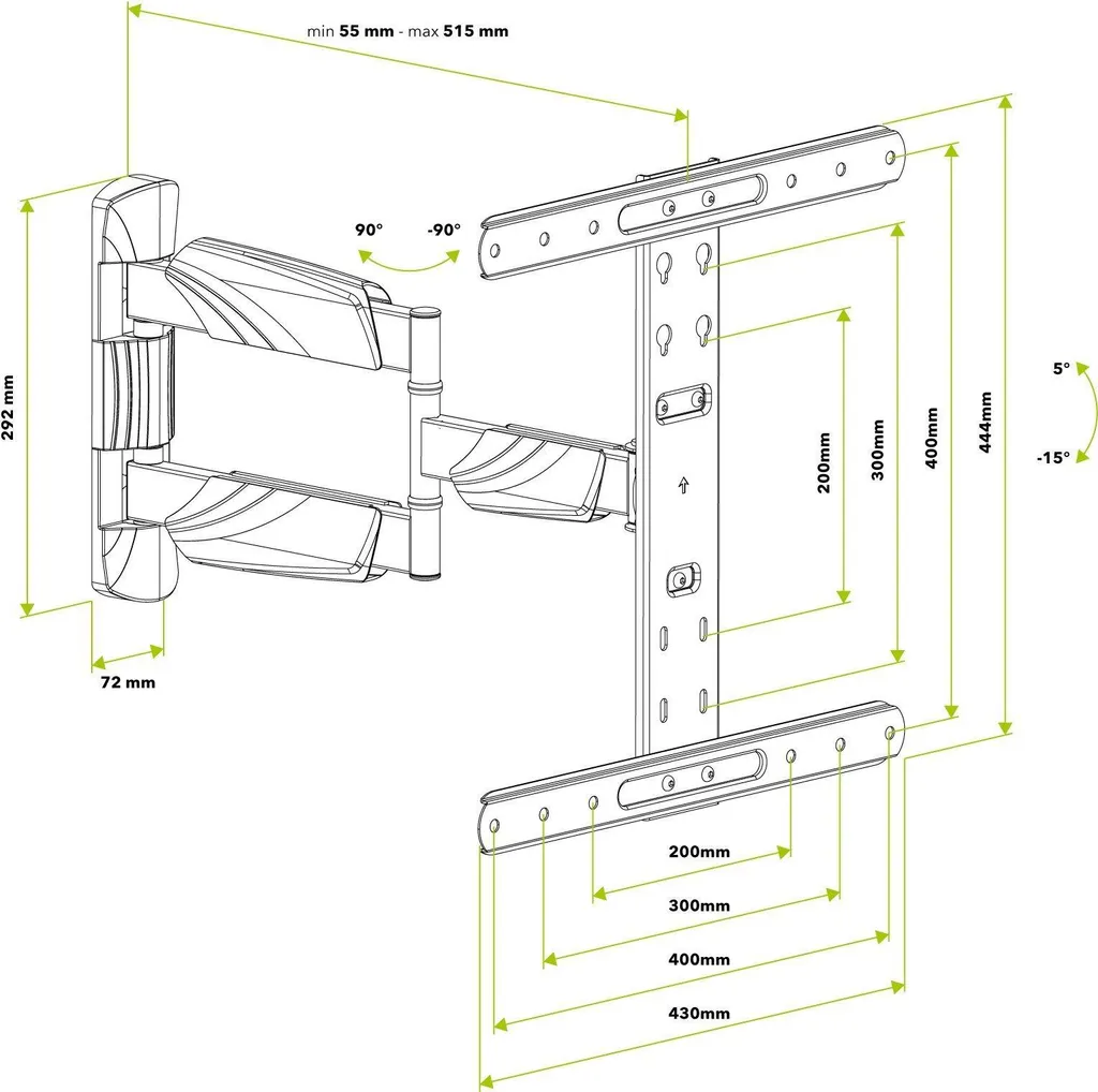 Support TV orientable pour supprimer les reflets de lumière - 3