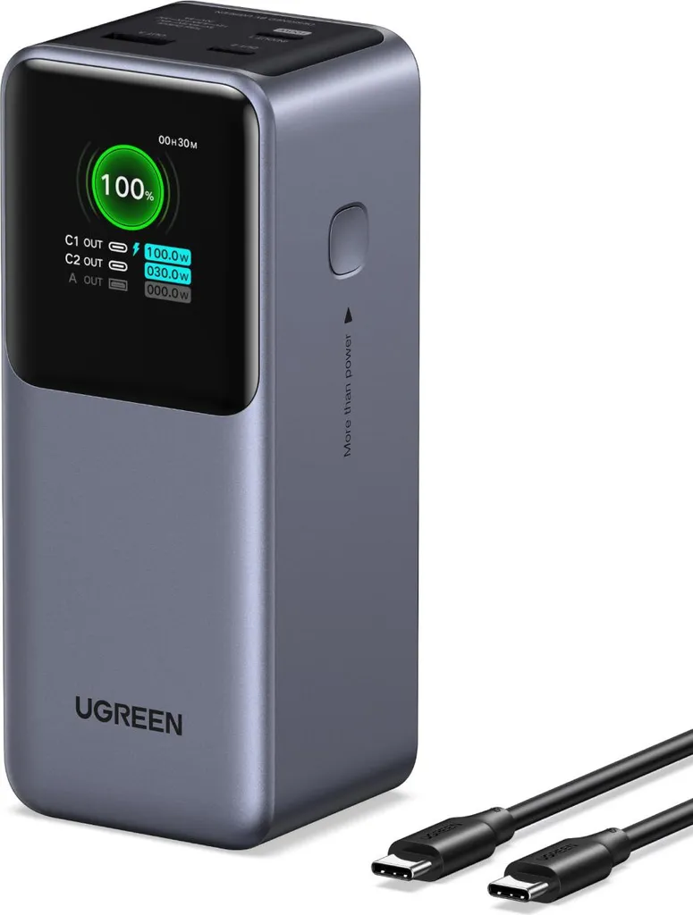 Batterie Externe Ugreen 130W 20000mAh pour Ordinateur et Smartphone