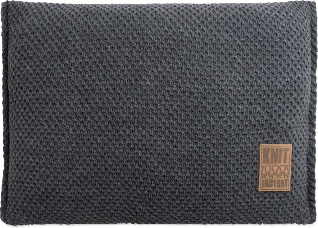 Knit Factory Lynn Kissen - Anthrazit - 60x40 cm