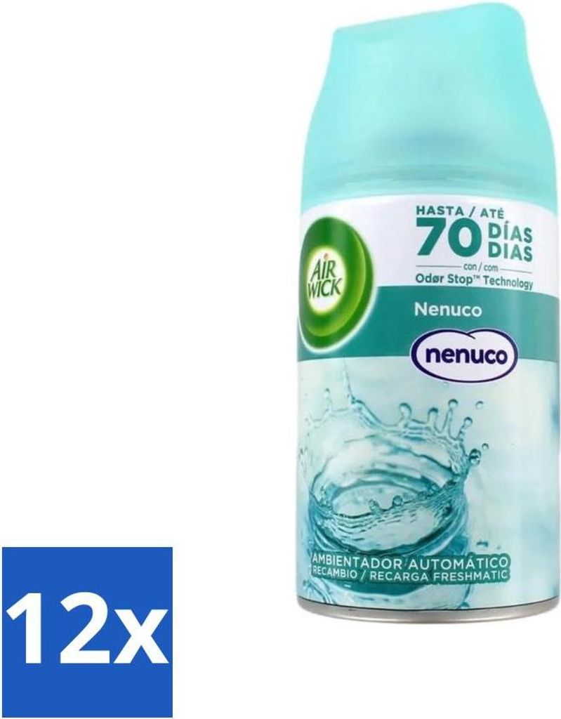 Air Wick - Lufterfrischer Nachfüller - Nenuco - Automatisches Spray - 250 ml - Vorteilspack - 12 Stücke