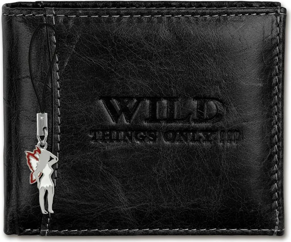 Wild Things Only OPJ102S Portafoglio in Pelle Nera Idea Regalo Uomo