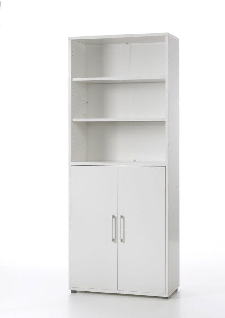 Prisme Büro Aufbewahrung 2 Ablagen, 2 Türen weiss.