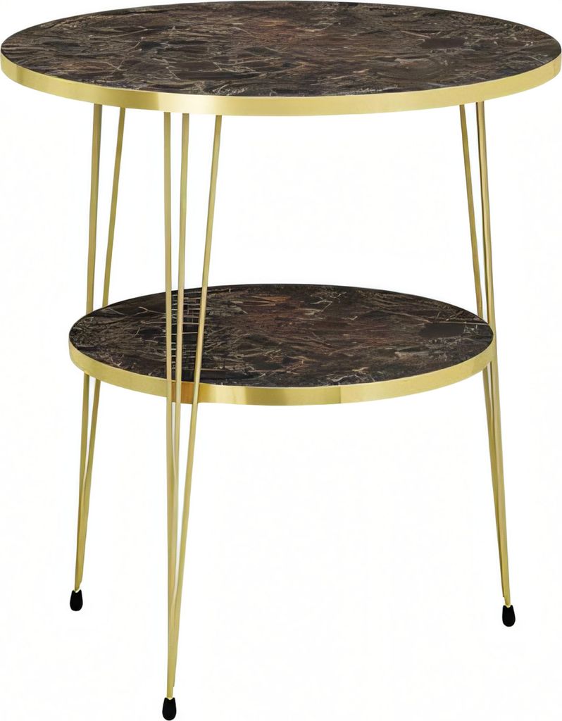 Beistelltisch aus Metall in Braun modern eleganter Wohnstil