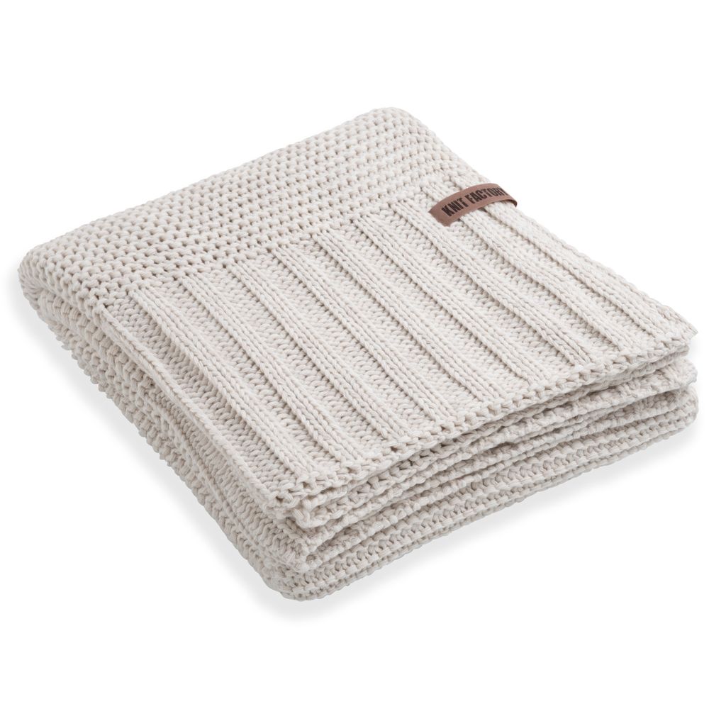 Knit Factory Vinz Plaid XL - Beige - 195x225 cm