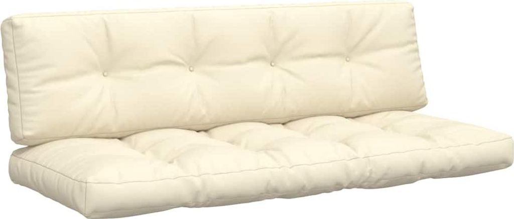 vidaXL Palettenkissen 2-tlg. Creme Stoff