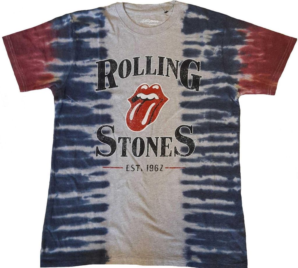 The Rolling Stones - "Satisfication" T-Shirt für Kinder RO5874 (128) (Weiß/Blau/Rot)