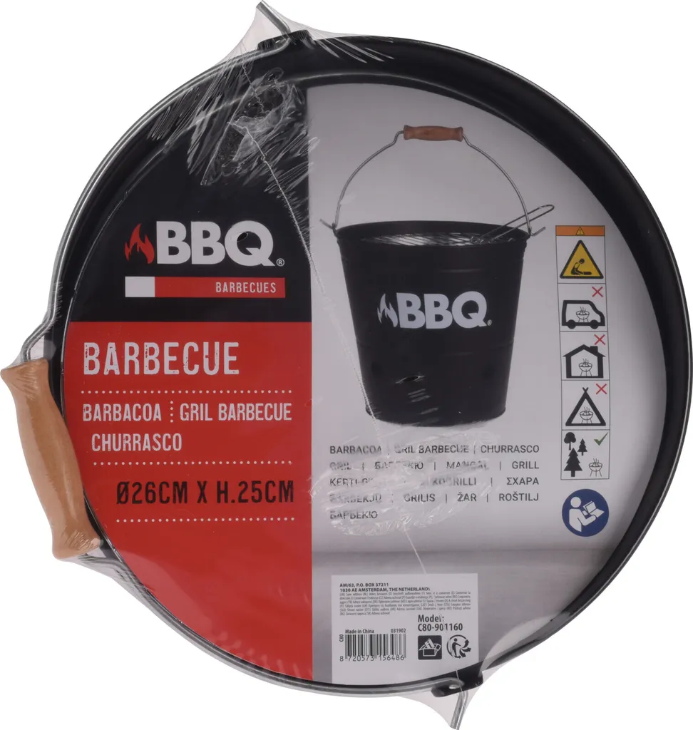 Seau pour Barbecue et Cendres Noir - Idéal pour vos Grillades d'Été