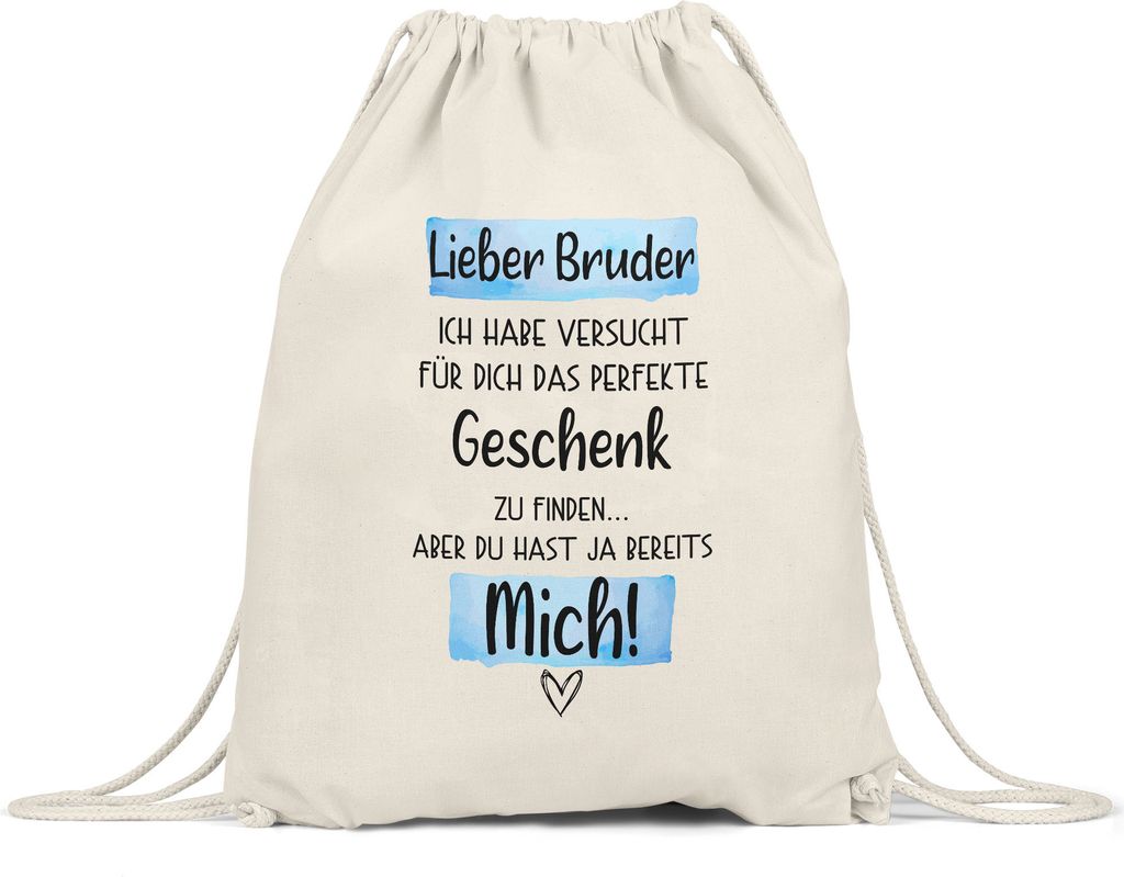 Bruder Geschenk Turnbeutel Gymsack Mit Spruch Geschwister Brüderchen Humor Sarkasmus Geschenkidee