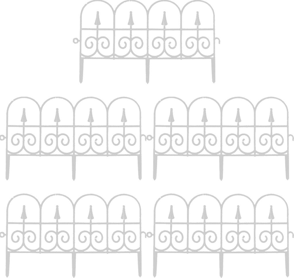 Plastikzaun im europäischen Stil 5pcs - Gartenzaun - dekorativer Hochzeitszaun - weiß