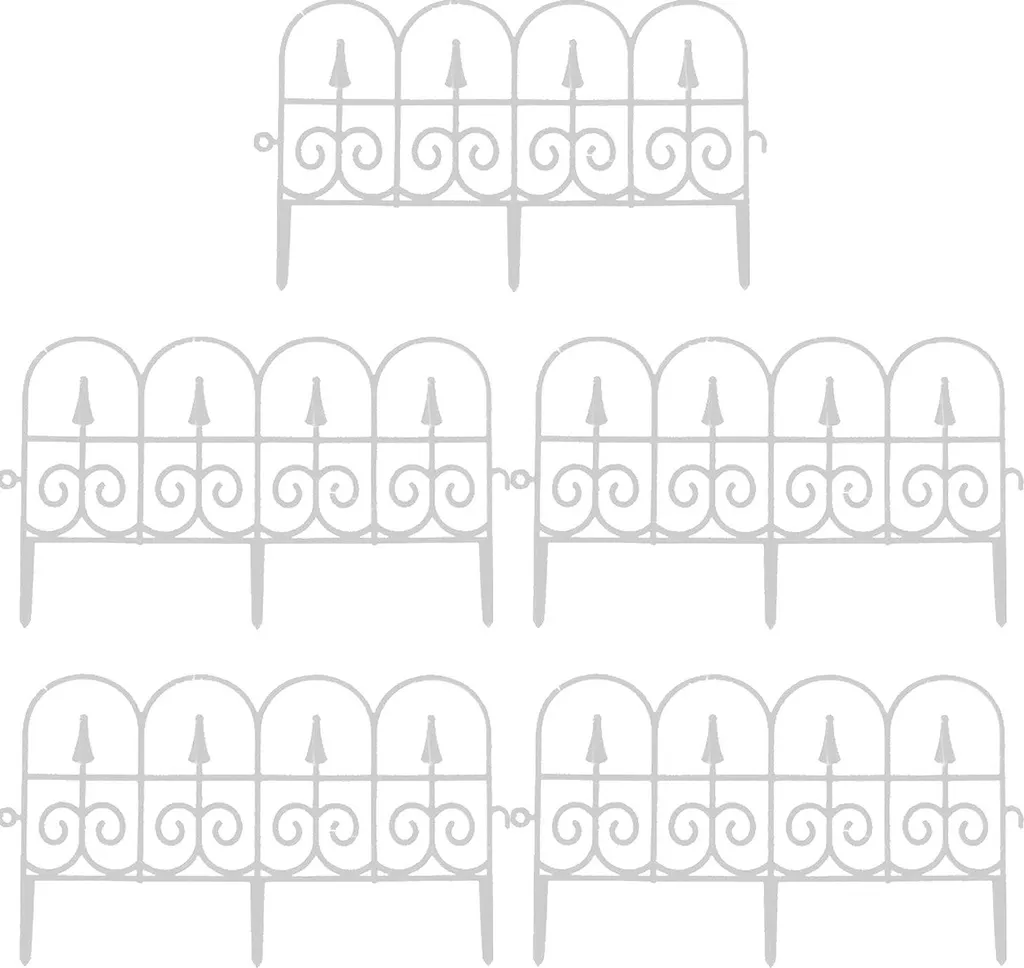 Petite Barrière de Style Européen Blanche - Lot de 5 Panneaux de 3m