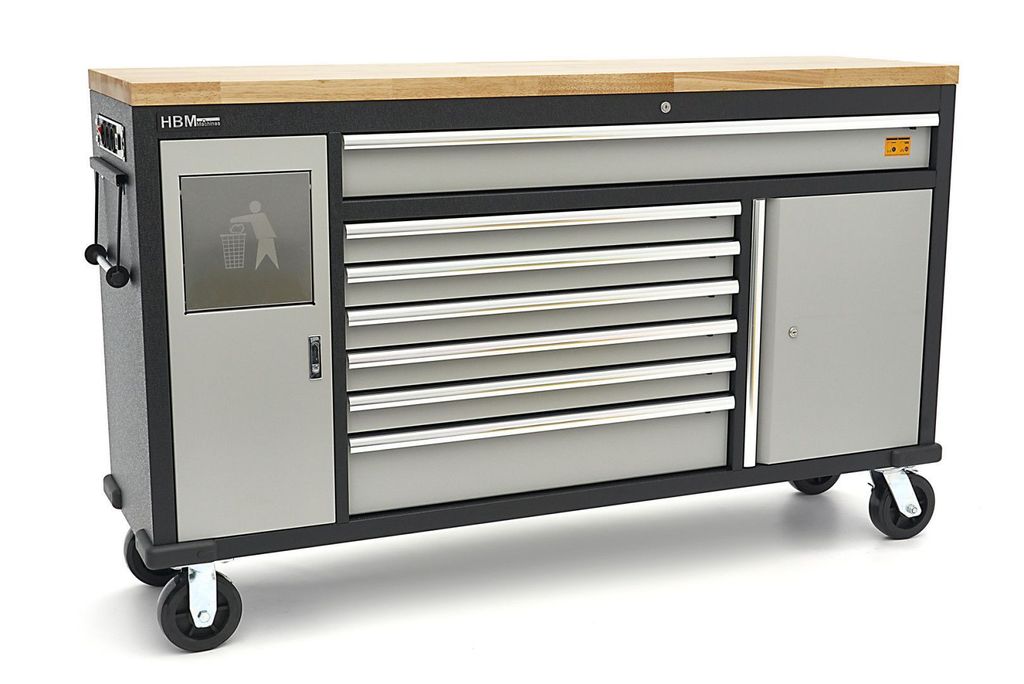 HBM 168 cm Professioneller mobiler Werkzeugwagen, Werkbank Produktbild 