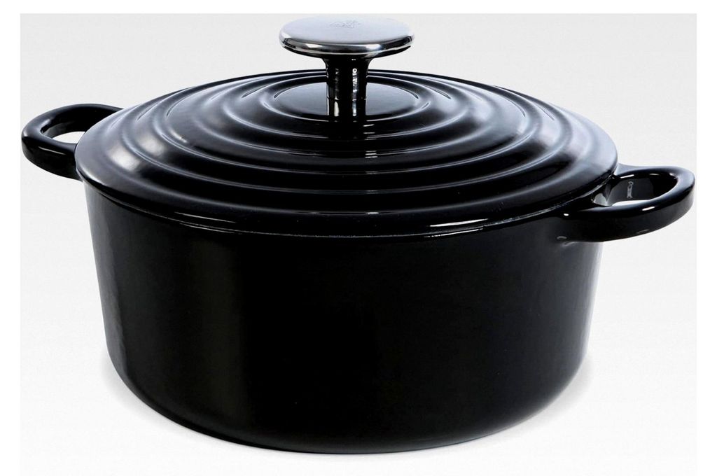 Schmortopf Bourgogne Emailliertes Gusseisen 20cm/2,5 L mit Deckel, Induktionsgeeignet, Runde Kasserolle zum Backen, Schmoren und Eintöpfe, Ofen- u...