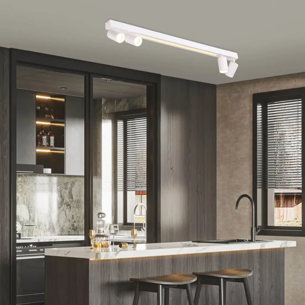 Rampe de spots plafonnier Perugia 4 lumières avec télécommande 1m - 14