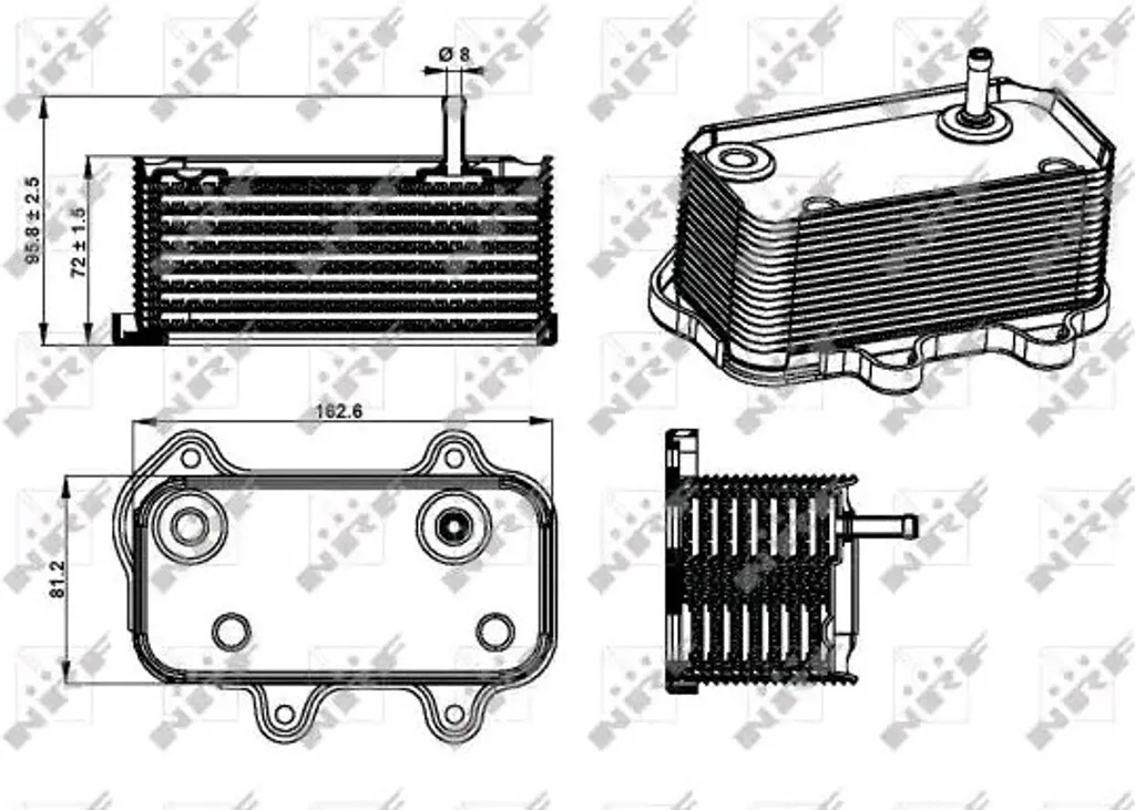 Refroidisseur d'huile NRF 31289 pour entretien Porsche Boxster 986 987
