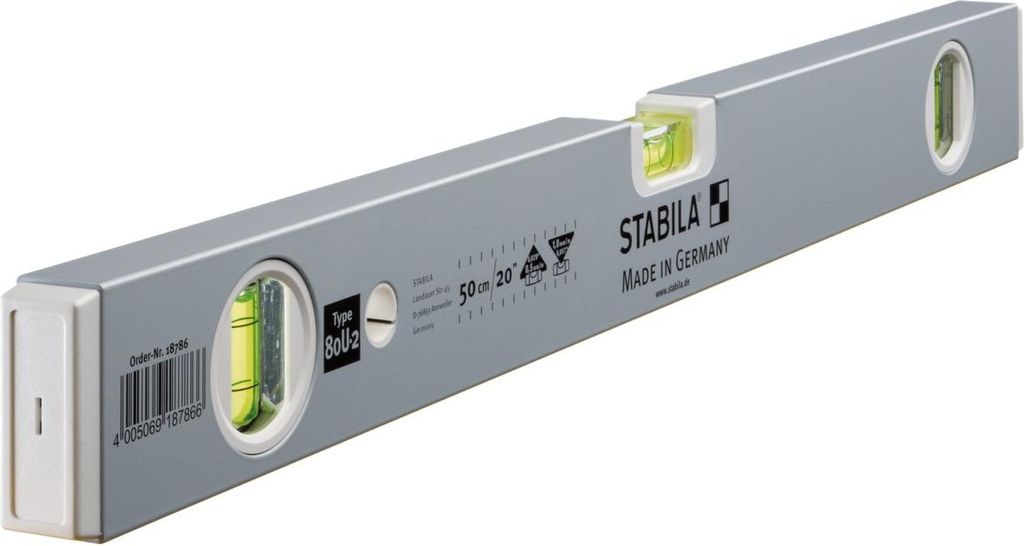 Stabila - 80U-2 Phiole mit Wasserwaage 3 18786 50 cm