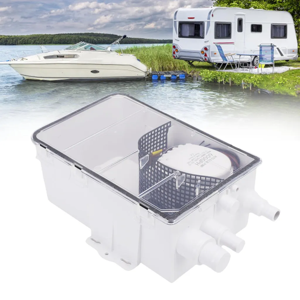 Pompe de Douche 12V 600 GPH à Raccords Multiples - Boîtier Compact et Robuste - 10