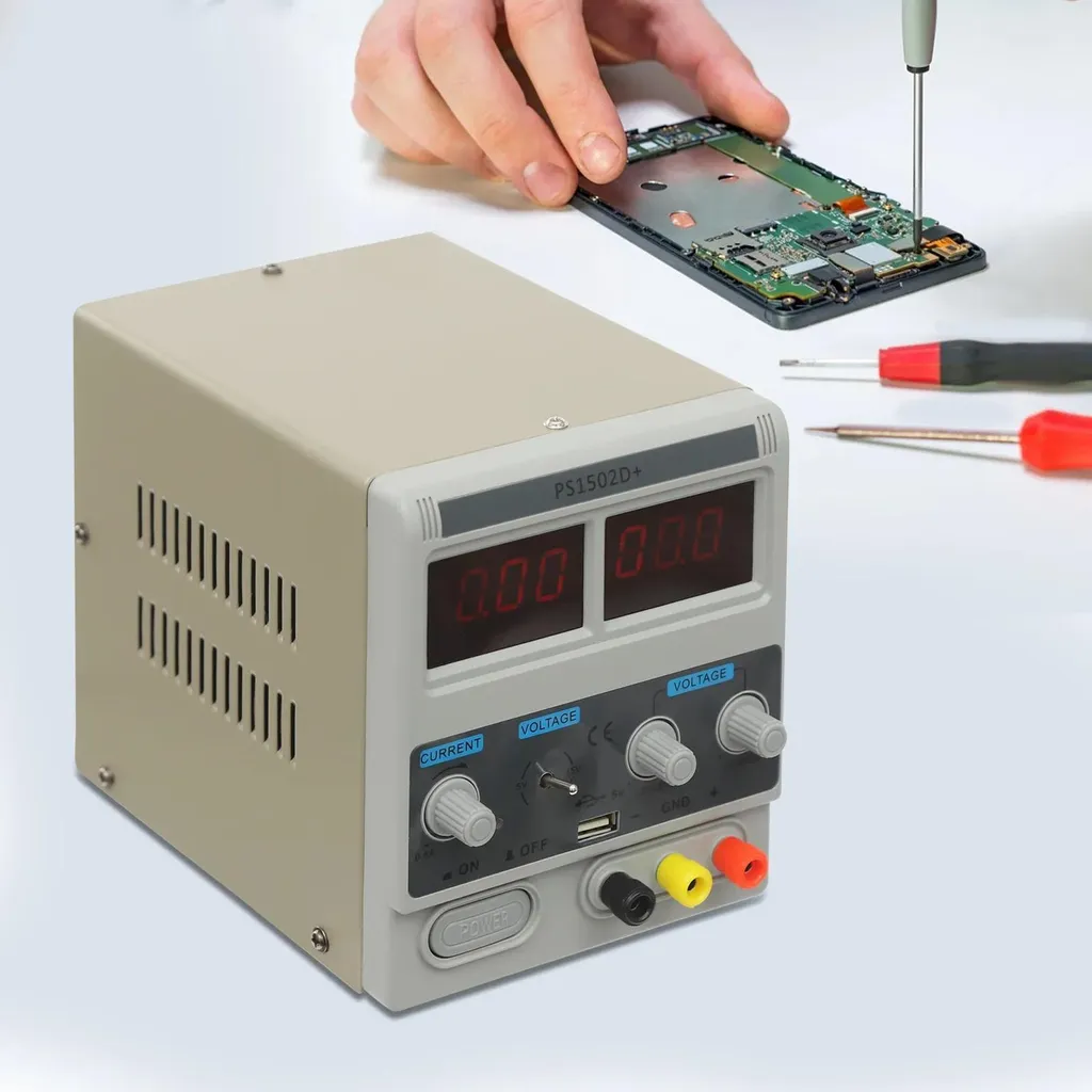 Alimentation stabilisée continue de table 0-15V avec écran LED précis - 6