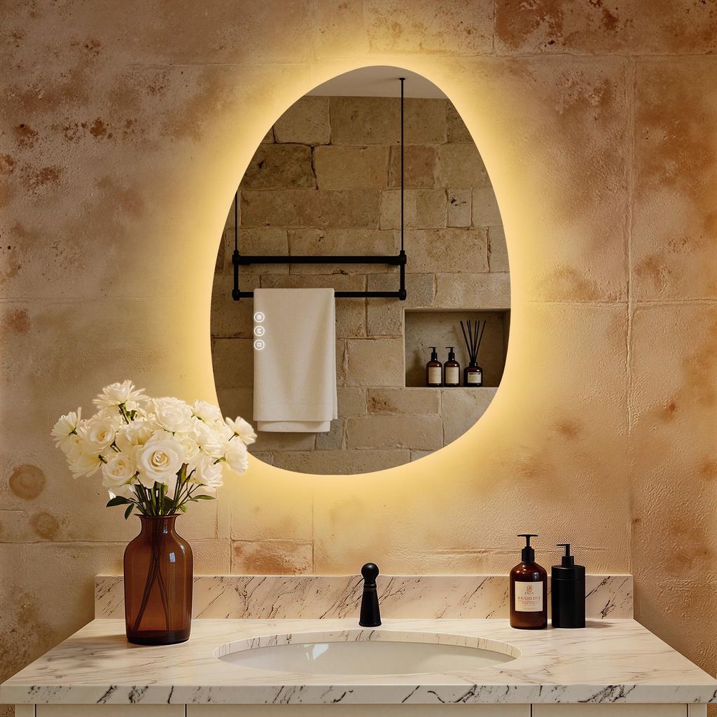 S'AFIELINA 75×55 cm Miroir asymétrique LED - miroir de Image du produit 