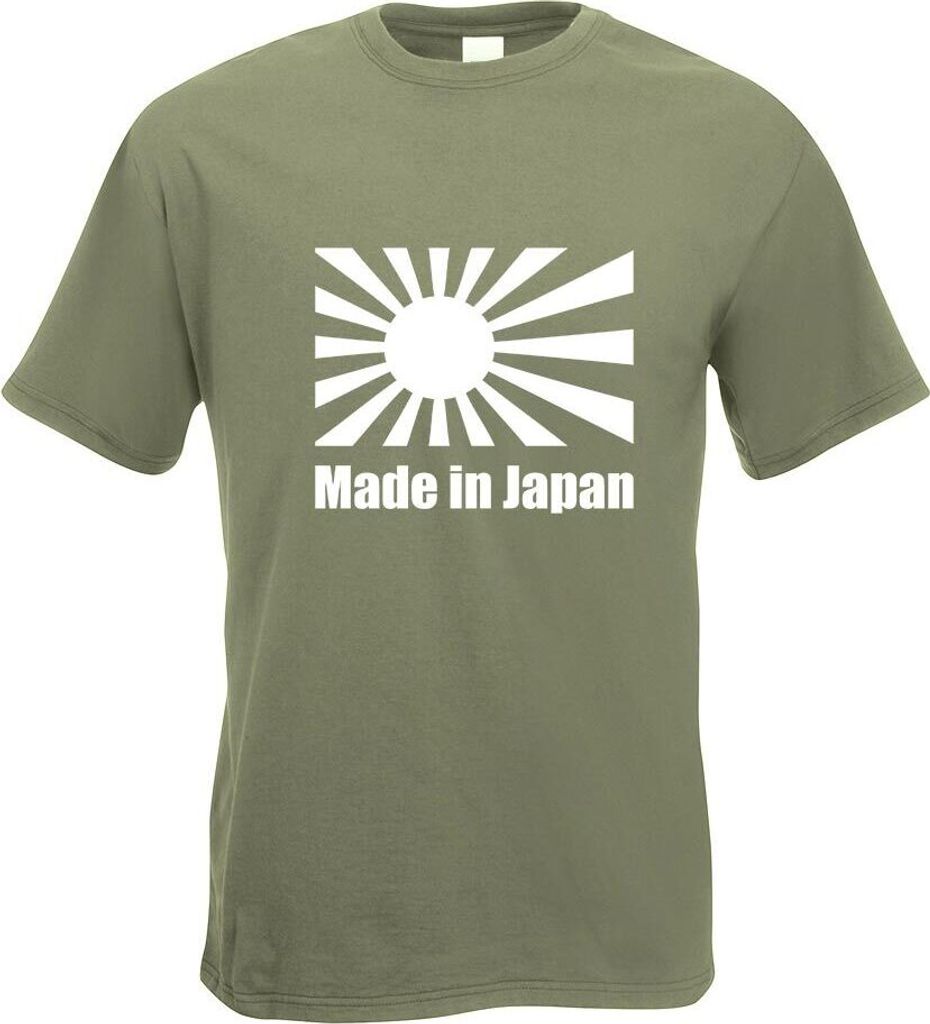 Kiwistar - T-Shirt - Olive - Japan - Flagge Motiv Bedruckt Funshirt Design Print - mit Motiv Bedruckt - Funshirt Design - Sport - Freizeit - Herre...