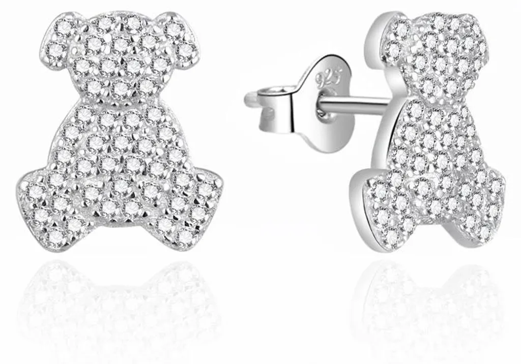 Boucles d'oreilles ours argentées : le cadeau parfait pour fille et ado