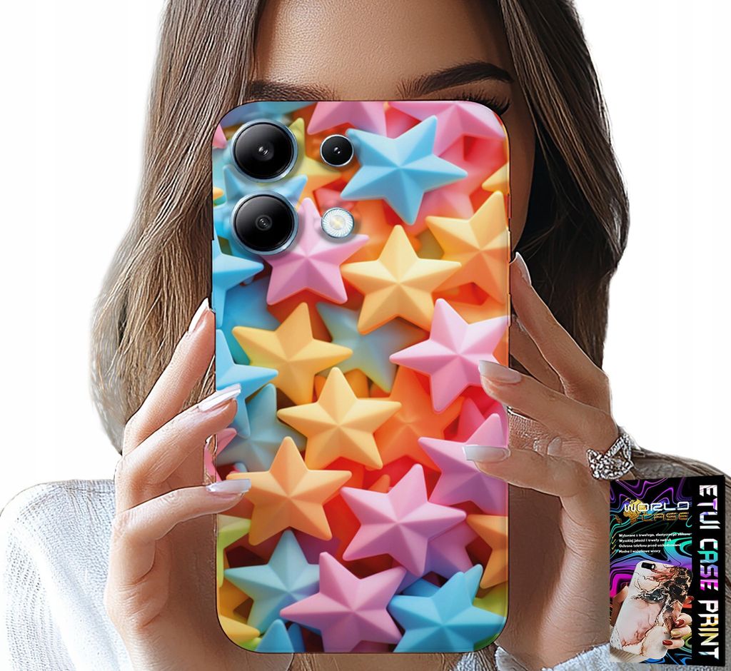 Hülle Für Xiaomi Note 14S - Farbige Sterne Sternhülle + Folie