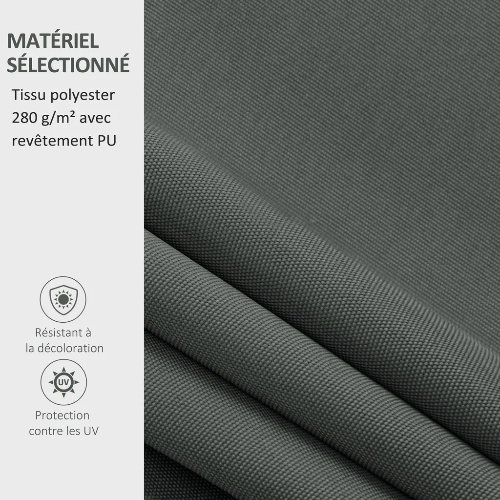 Lambrequin de Rechange pour Store banne gris - 280g/m2 - Polyester UV - 6