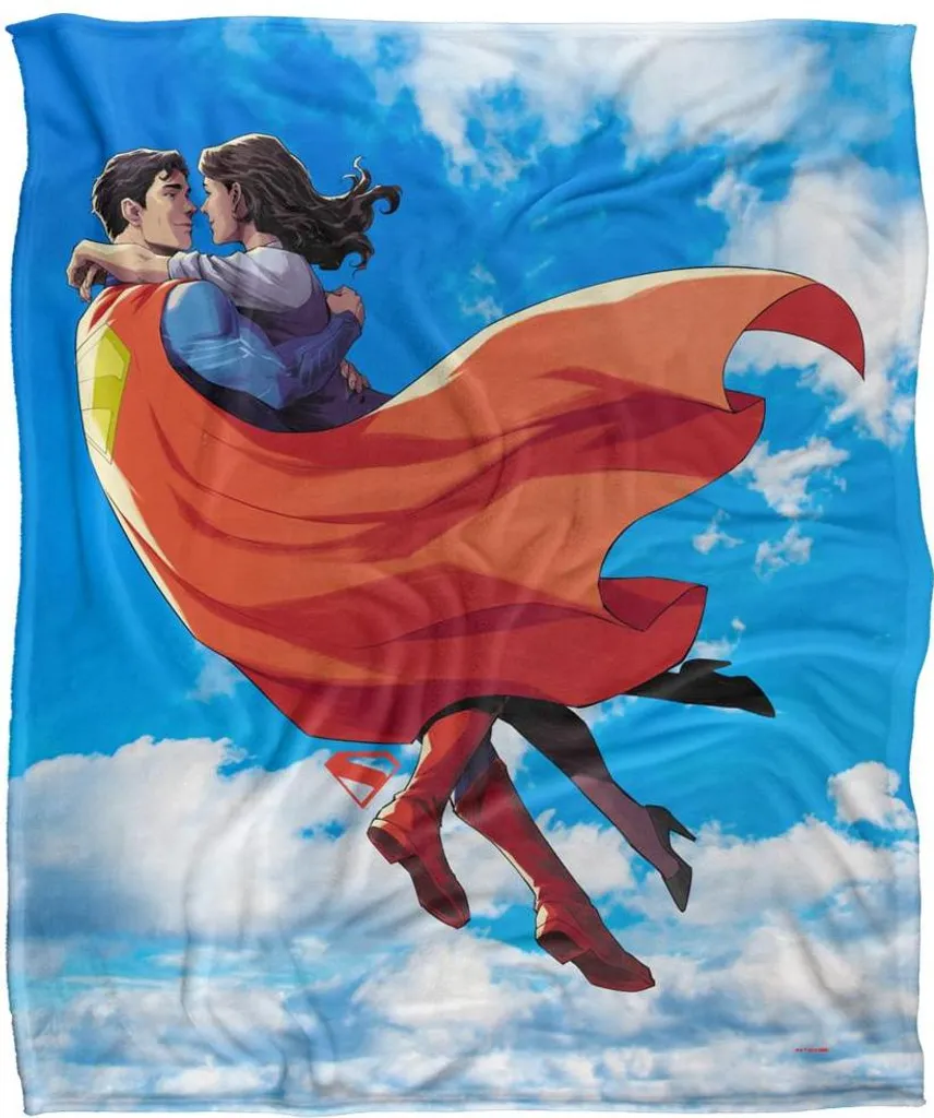 Couverture Superman Soyeuse et Supersoft Bleu et Blanc Qualité Premium