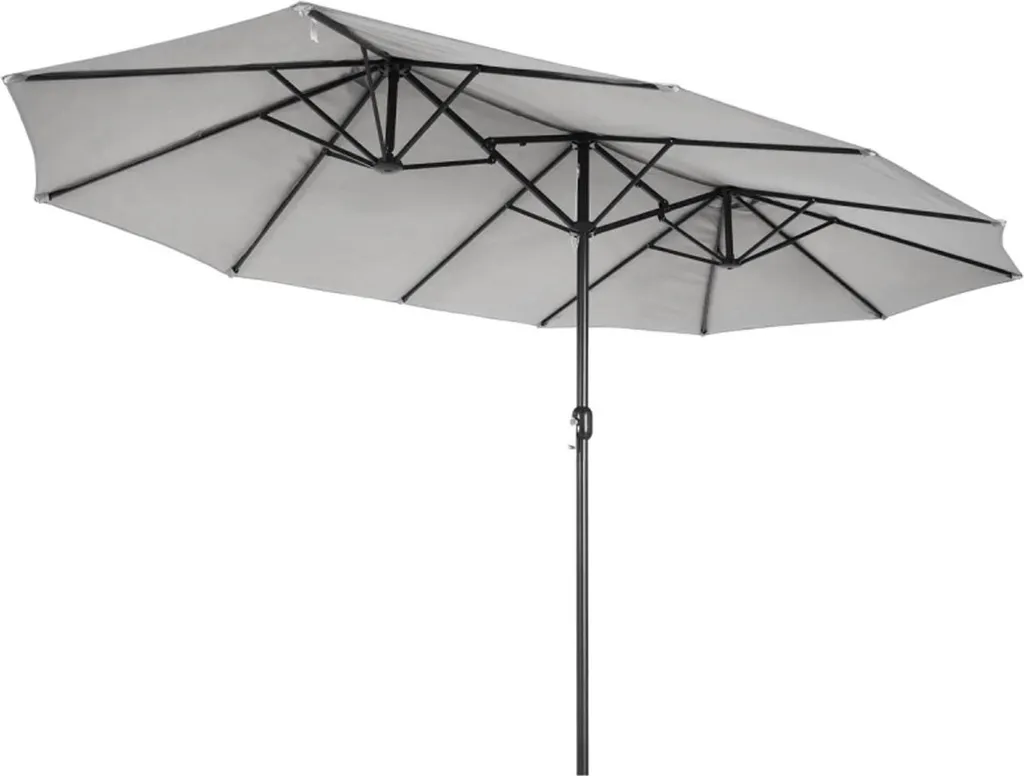 Grand Parasol Rectangulaire Double pour Terrasse 450x265 cm Gris Anthracite