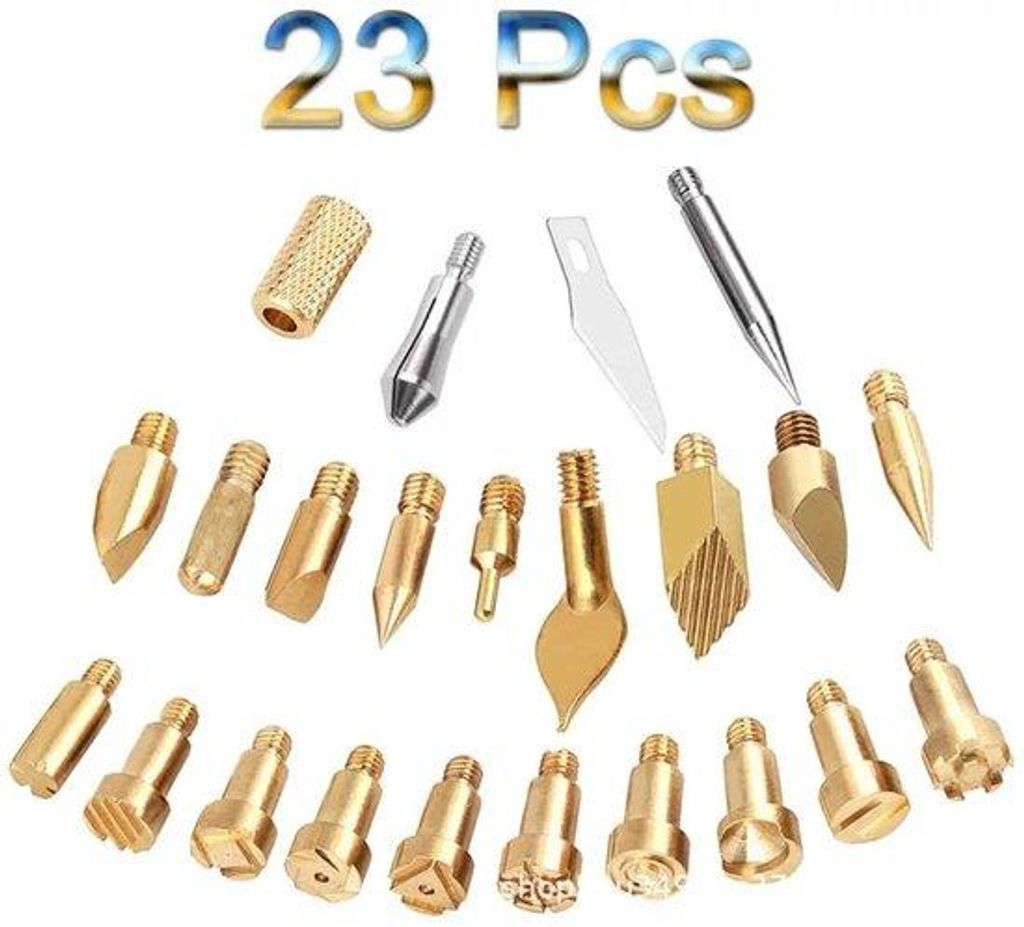 Pyrografie-set mit 23 Punkten, Accessoires, Soldeerbüchsen und Graveergereedschärften