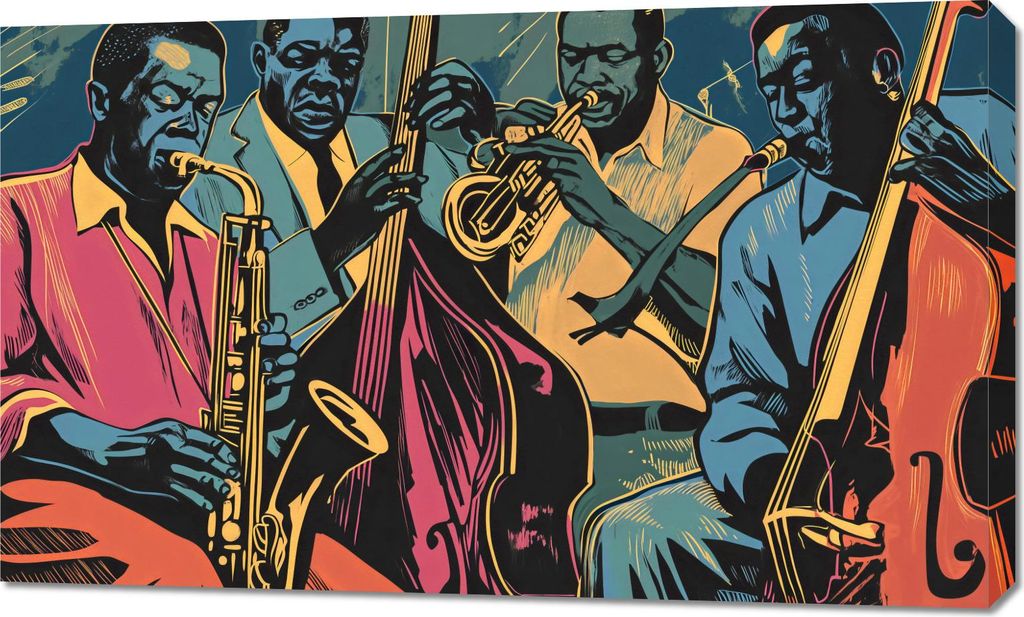 Bild 100x60cm Jazzmani in Gazee