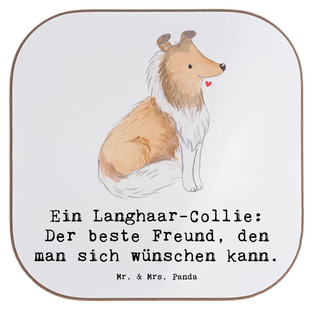 Mr. & Mrs. Panda Tassen Untersetzer Langhaar Collie Freund - Weiß - Geschenk, Hundeliebhaber, Tischuntersetzer, Fellpflege, Hunderassen Charakter,...