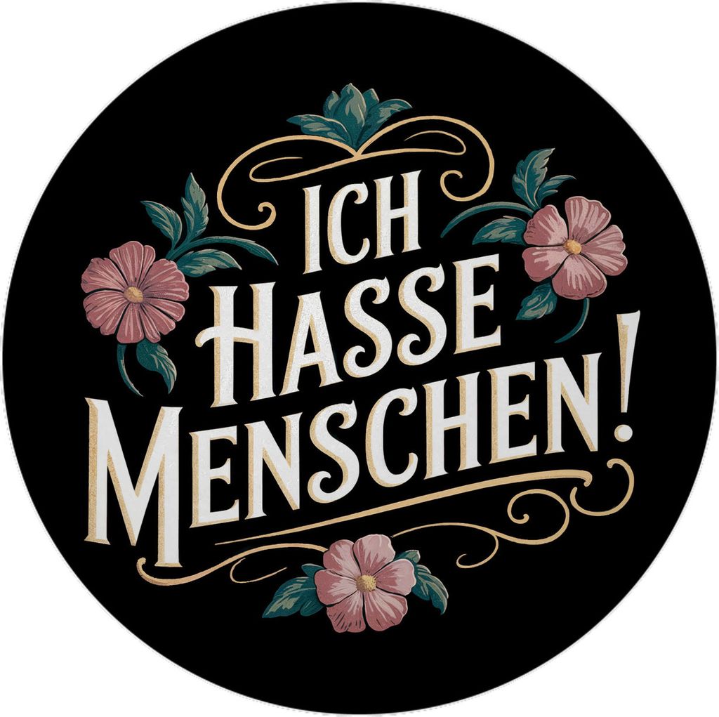 Ich hasse Menschen Blumensprache Magnet rund