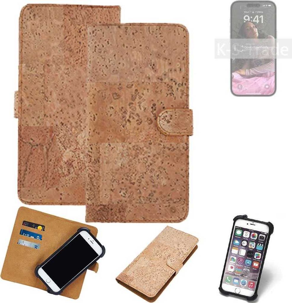 K-S-Trade Hülle kompatibel mit Apple iPhone 14 Pro Max Kork Handyhülle Cover Schutzhülle TPU Case Bumper in Hellbraun, (1x)