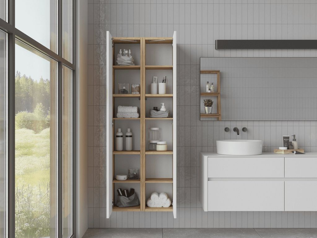 PLATAN ROOM Badezimmer Hängeschrank Badschrank 160 cm hoch Produktbild 2