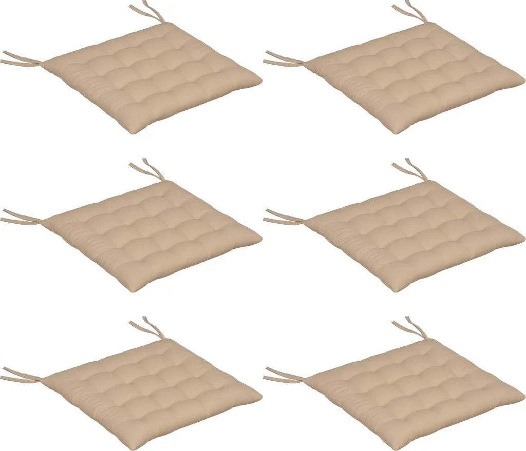 Coussins de Chaise Jardin Antidérapants Lot de 6 Kaki Confort Durable