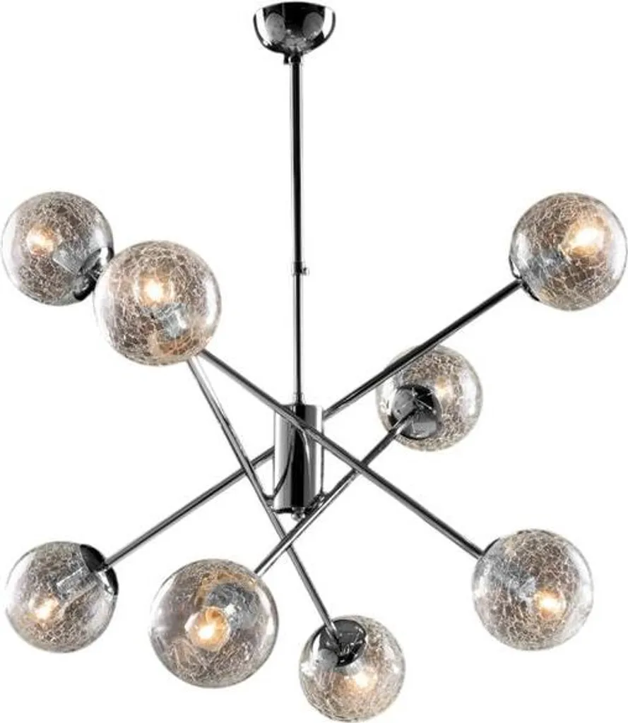 Tresor Suspension en fer chromé poli 8 lumières d.73 cm BL215-8-CR