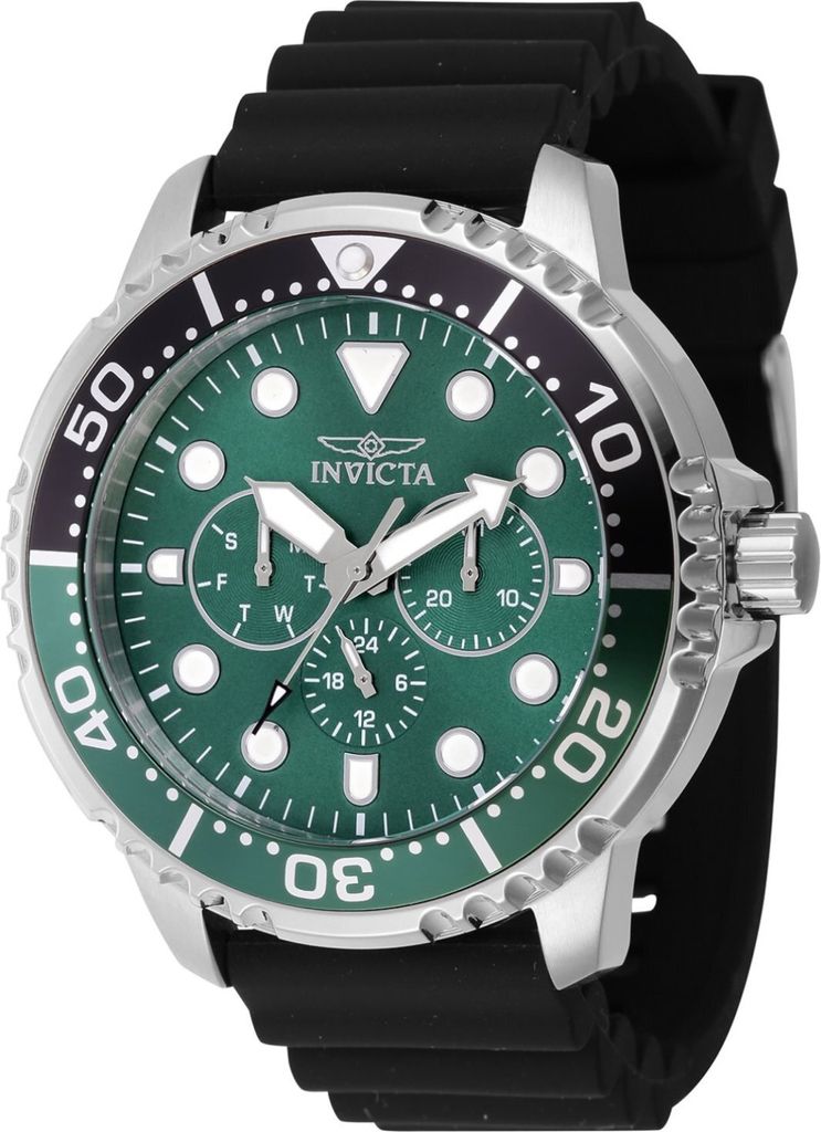 Invicta Pro Diver 47232 Herren uhr - Wasserdicht - Analog - Quarzuhrwerk - Edelstahl mit grünen zifferblat - 48mm
