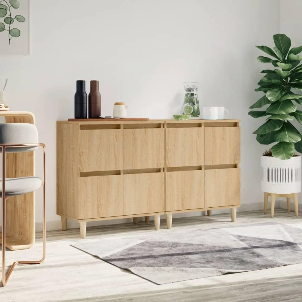 Set 2 Credenze Rovere Sonoma 60x35x70 cm - Design Scandinavo
