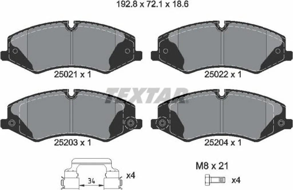 Plaquettes de Frein Textar 2502201 Qualité OE pour Range Rover Evoque