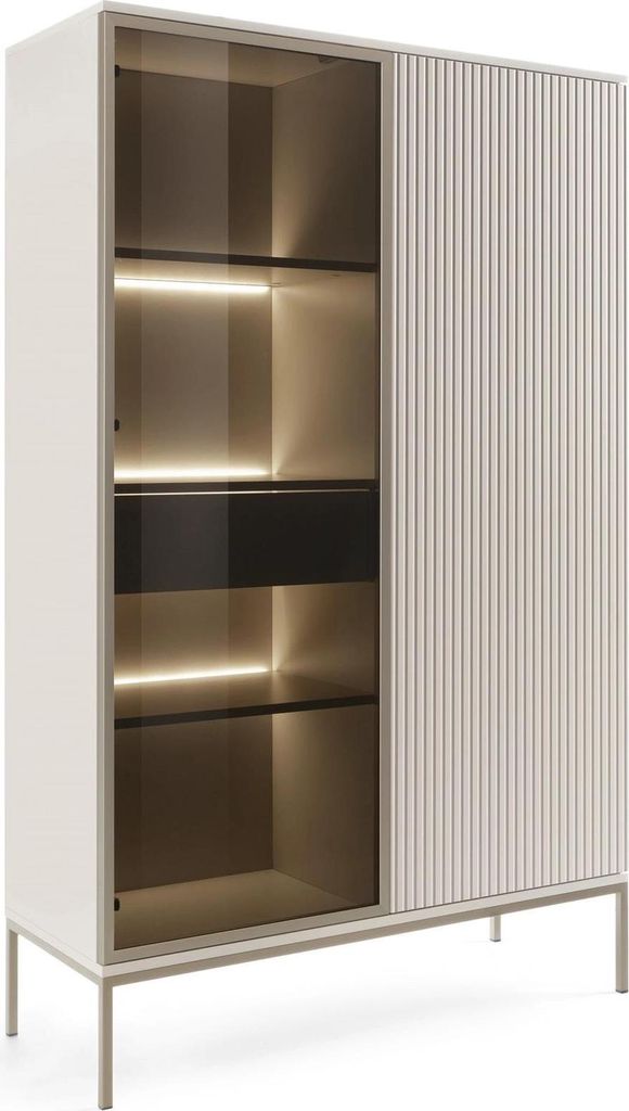 Vitrine Lagos 2D1SZ 166 cm 2-türig 1 Schublade in Farbton Produktbild 