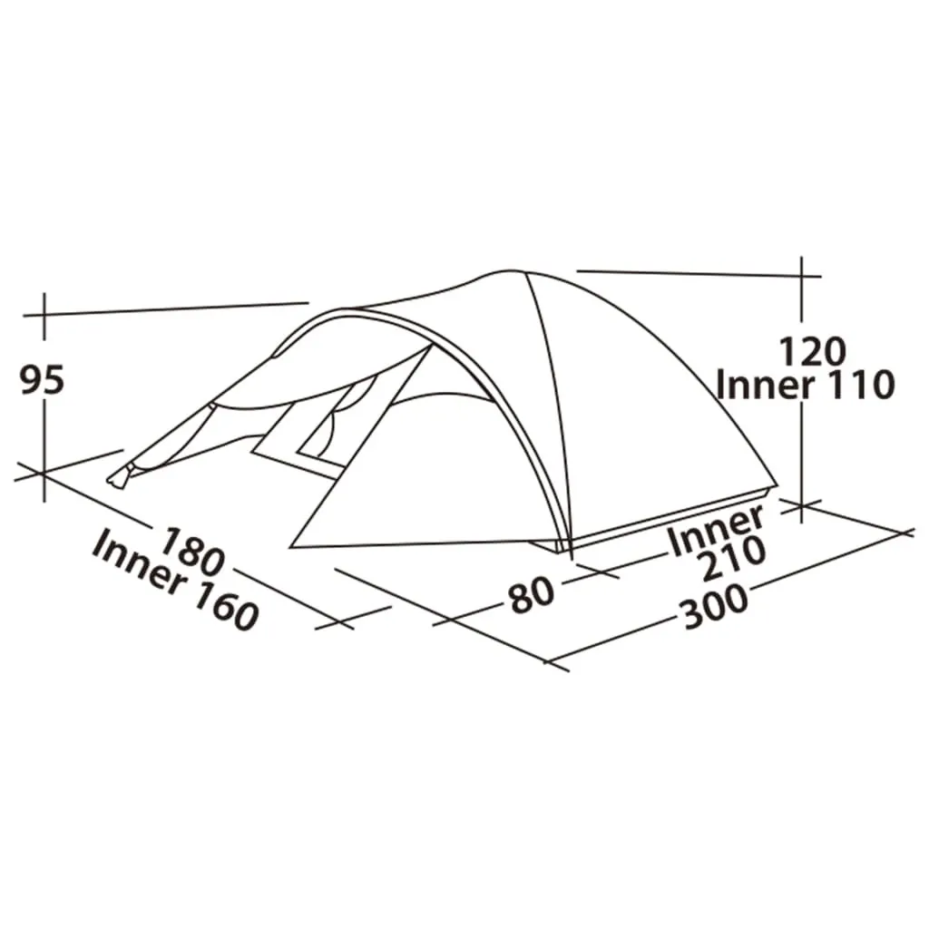 Tente Imperméable Quasar 300 Verte Easy Camp - 3 Places Montage Rapide